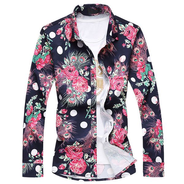 nice new spring autumn man shirt fancy men casual peacock printed floral long sleeve dress shirts plus size 7xl, White;black
nice new spring autumn man shirt fancy men casual peacock printed floral long sleeve dress shirts plus size 7xl, White;black