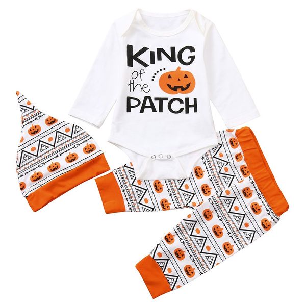 3pcs newborn baby halloween letter pumpkin long sleeve romper jumpsuit+pants+hat set clothes autumn comfortable, White
3pcs newborn baby halloween letter pumpkin long sleeve romper jumpsuit+pants+hat set clothes autumn comfortable, White