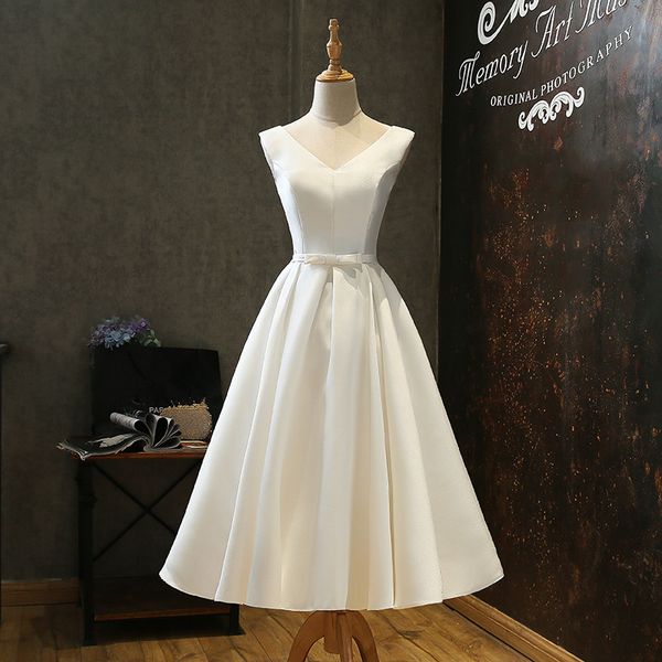 midi satin bridesmaid dresses lace up 2018 summer beach wedding party dresses new v neck cocktail dresses, White;pink
midi satin bridesmaid dresses lace up 2018 summer beach wedding party dresses new v neck cocktail dresses, White;pink