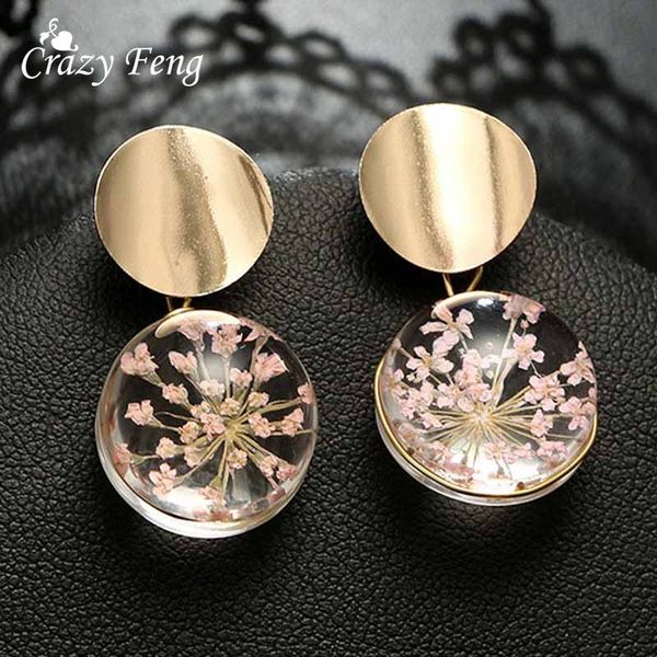 clear transparent ball earrings gold color sequin dangle hanging earrings for women fashion dried flower jewelry wedding earings, Silver
clear transparent ball earrings gold color sequin dangle hanging earrings for women fashion dried flower jewelry wedding earings, Silver