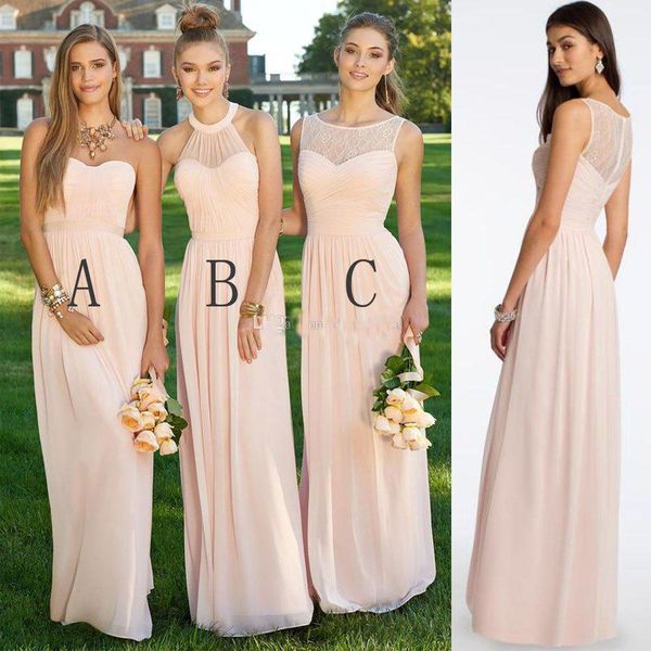 2020 Newest Blush Pink Mismatched Styles Modern Long Cheap Bridesmaid Dresses A Line Scoop Zipper chiffon bridesmaid dress custom made
2020 Newest Blush Pink Mismatched Styles Modern Long Cheap Bridesmaid Dresses A Line Scoop Zipper chiffon bridesmaid dress custom made