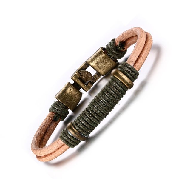 double leather bracelets woven wax rope retro winding multilayer gift bracelet for men women wristband jewelry, White
double leather bracelets woven wax rope retro winding multilayer gift bracelet for men women wristband jewelry, White