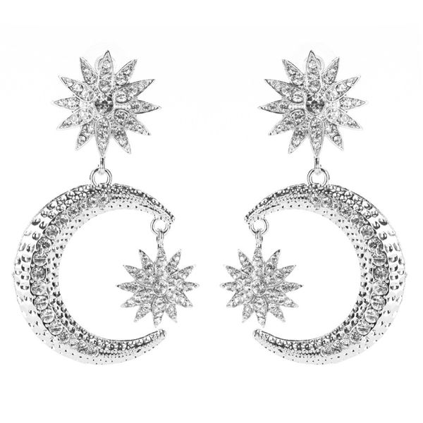 gold color vintage earrings for women rhinestone sun moon earrings statement jewelry geometric pendant dangling earing wholesale, Silver
gold color vintage earrings for women rhinestone sun moon earrings statement jewelry geometric pendant dangling earing wholesale, Silver