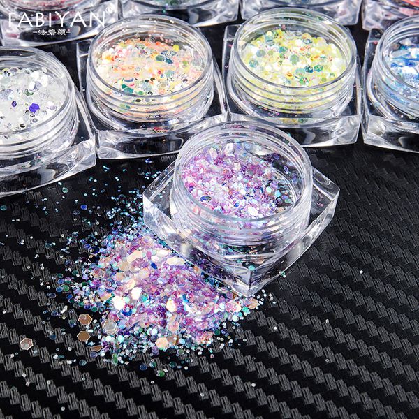 12 colors nail art glitter sequins powder paillette ab hexagon round flakes manicure decoration uv gel polish 3d tips diy tools, Silver;gold
12 colors nail art glitter sequins powder paillette ab hexagon round flakes manicure decoration uv gel polish 3d tips diy tools, Silver;gold