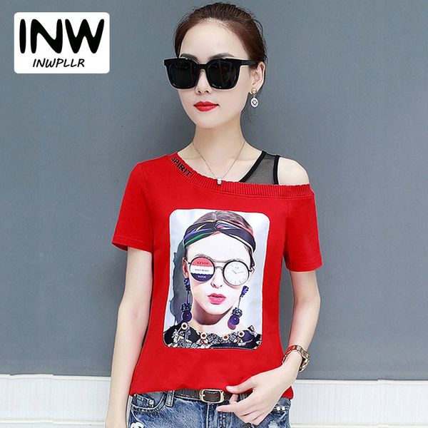 women's t-shirt plus size character print t-shirt ladies 2018 summer short sleeve one shoulder tshirt femme tees camiseta, White
women's t-shirt plus size character print t-shirt ladies 2018 summer short sleeve one shoulder tshirt femme tees camiseta, White