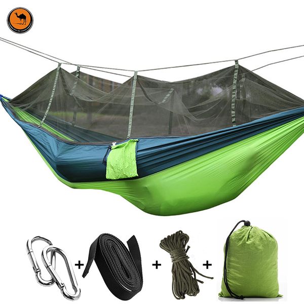 high strength double person folding hammock with mosquito net portable camping furniture outdoor travel kits stit mixed colors
high strength double person folding hammock with mosquito net portable camping furniture outdoor travel kits stit mixed colors