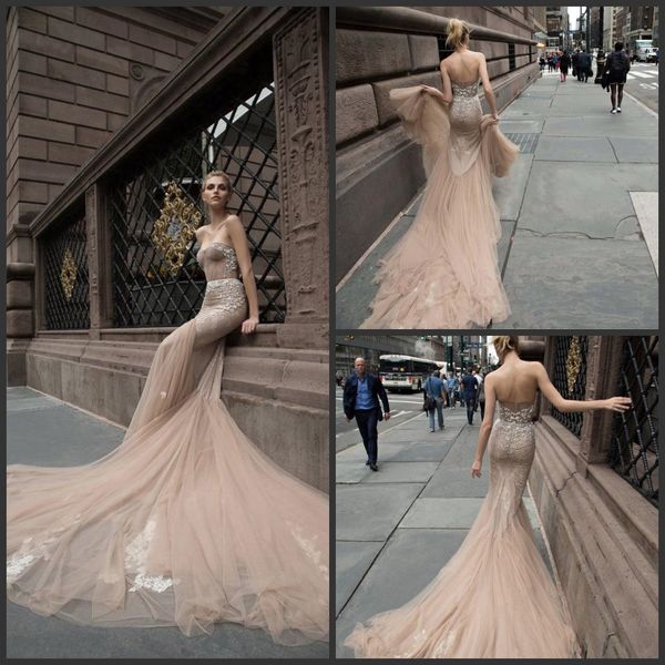 2018 new inbal dror mermaid lace wedding dresses beads applique backless trumpet bridal gowns beach vintage wedding dress 2019, White
2018 new inbal dror mermaid lace wedding dresses beads applique backless trumpet bridal gowns beach vintage wedding dress 2019, White