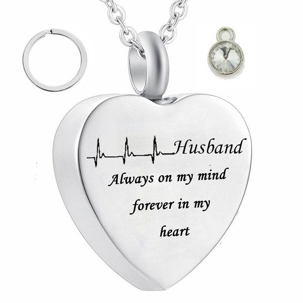 on the electrocardiogram charm cremation jewelry keepsake memorial urn birthstone crystal necklace husband pendant keychain with fill kit, Silver
on the electrocardiogram charm cremation jewelry keepsake memorial urn birthstone crystal necklace husband pendant keychain with fill kit, Silver