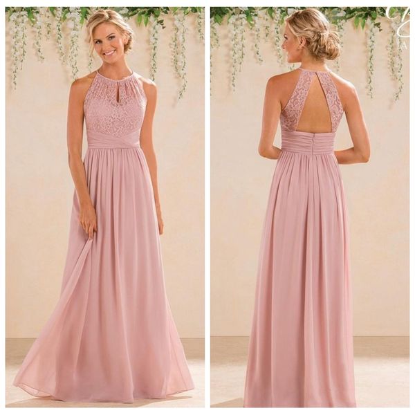 2018 a line lace chiffon bridesmaid dresses long floor length backless long summer beach garden wedding guest honor of maid, White;pink
2018 a line lace chiffon bridesmaid dresses long floor length backless long summer beach garden wedding guest honor of maid, White;pink