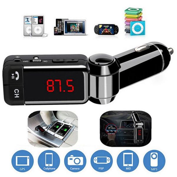 

2018 selling new fashion car charger 5v 2a bluetooth music receiver 3.5mm adapter handscar aux speaker fm transmitter