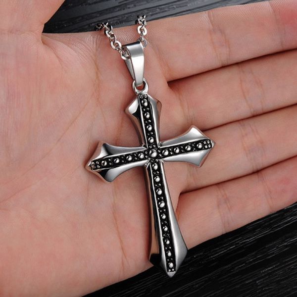 men woman simple retro cross pendant stainless steel necklace silver tone jewelry chain charm pendant blessing gifts durable g883f
men woman simple retro cross pendant stainless steel necklace silver tone jewelry chain charm pendant blessing gifts durable g883f