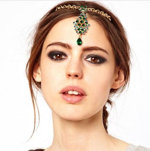 bride hair pin green crystal rhinestone head chain wedding headpiece indian forehead hair jewelry for women, Black;brown
bride hair pin green crystal rhinestone head chain wedding headpiece indian forehead hair jewelry for women, Black;brown