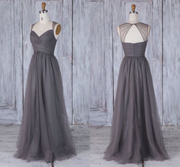 2018 delicate tulle gray bridesmaid dresses sheer straps beading pleats floor length dark gray bridesmaid gowns, White;pink
2018 delicate tulle gray bridesmaid dresses sheer straps beading pleats floor length dark gray bridesmaid gowns, White;pink