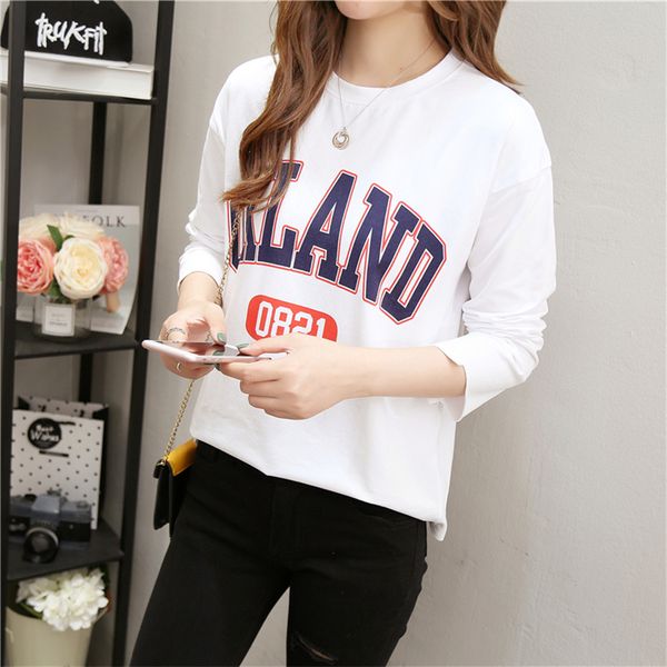 t shirt for women autumn long sleeve t-shirt casual loose tees shirt femme tshirt letter printed white female clothing 2018
t shirt for women autumn long sleeve t-shirt casual loose tees shirt femme tshirt letter printed white female clothing 2018