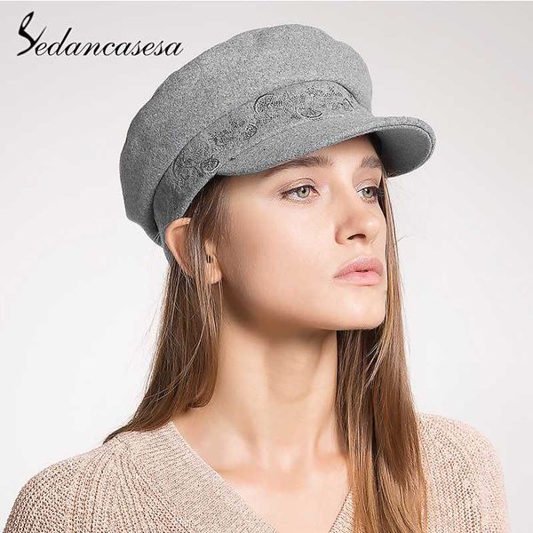 sedancasesa women's newsboy caps autumn fashion british style flat wool felt hats for girls classic berets cap female boina, Blue;gray
sedancasesa women's newsboy caps autumn fashion british style flat wool felt hats for girls classic berets cap female boina, Blue;gray