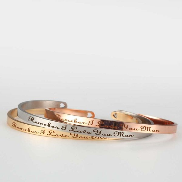 inspirational bracelet classic jewelry lettering remember i love you man stainless steel bangle jewelry gift bracelet, Black
inspirational bracelet classic jewelry lettering remember i love you man stainless steel bangle jewelry gift bracelet, Black