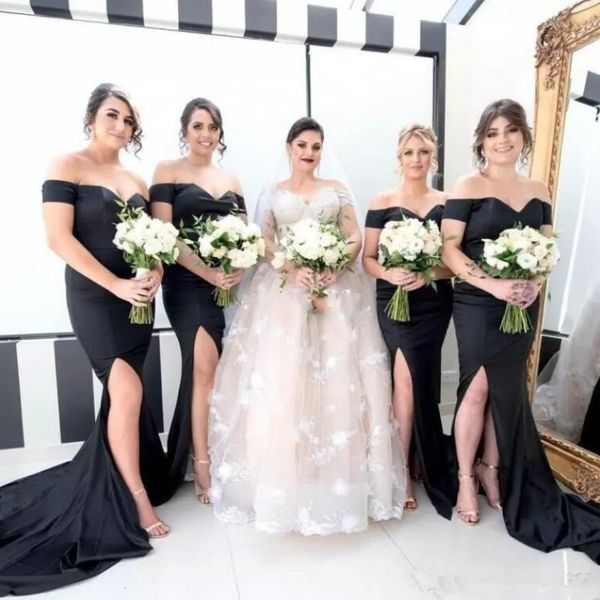 elegance black mermaid bridesmaid dresses simple off shouder side split wedding guest dress fashion sweep train long special party dres, White;pink
elegance black mermaid bridesmaid dresses simple off shouder side split wedding guest dress fashion sweep train long special party dres, White;pink
