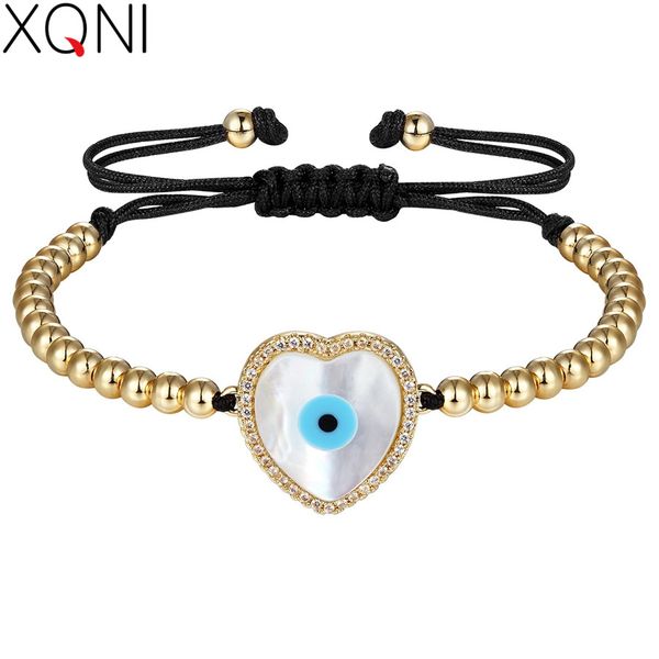 xqni natural shell & cubic zircon evil eyes design heart pattern adjustable charm bracelet for women strand bead weaved jewelry, Golden;silver
xqni natural shell & cubic zircon evil eyes design heart pattern adjustable charm bracelet for women strand bead weaved jewelry, Golden;silver