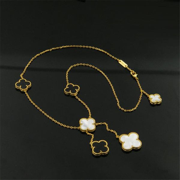 Brand Women Flowers Pendant Necklaces Luxury Ladies Gold Plated Chains 316L Stainless Steel Necklaces Fashion White Agate Flower Necklace
Brand Women Flowers Pendant Necklaces Luxury Ladies Gold Plated Chains 316L Stainless Steel Necklaces Fashion White Agate Flower Necklace