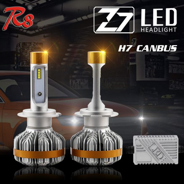 10sets shipping by dhl z7 car headlight canbus zes led headlight kit high power 60w 7000lm 6500k h1 h4 h7 9005 hb3 9007 bulb