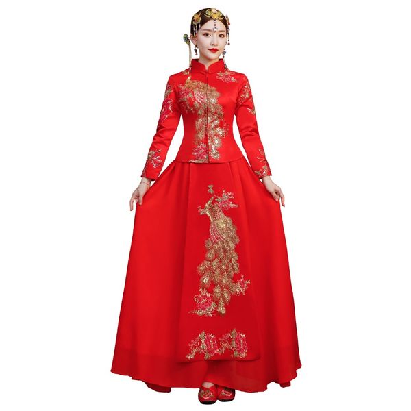 shanghai story 2018 orient bride red phoenix embroidery gown chinese wedding dress two piece set xiuhe dress for women
shanghai story 2018 orient bride red phoenix embroidery gown chinese wedding dress two piece set xiuhe dress for women