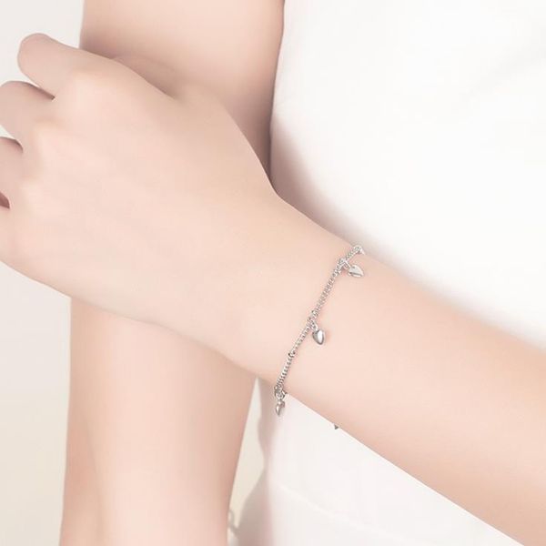 fashion 925 silver bracelet jewelry simple heart pendant bracelet for women girls lady charm sweet jewelry bijoux 5y086, Black
fashion 925 silver bracelet jewelry simple heart pendant bracelet for women girls lady charm sweet jewelry bijoux 5y086, Black