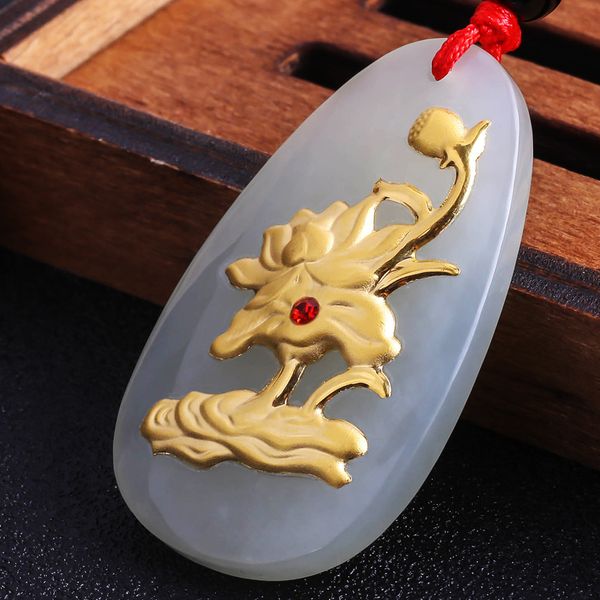 rich lucky pendant gold jade white necklace pendant women drill lotus pattern jewelry boutique jewelry send relatives 8635, Silver
rich lucky pendant gold jade white necklace pendant women drill lotus pattern jewelry boutique jewelry send relatives 8635, Silver