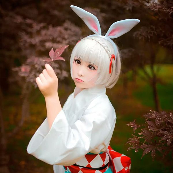 online game onmyoji bob short cosplay party white small braid heat resistant synthetic hair wig, Black
online game onmyoji bob short cosplay party white small braid heat resistant synthetic hair wig, Black