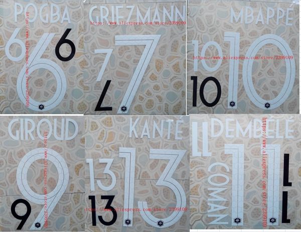 2018 France HOME POGBA GRIEZMANN GIROUD MBAPPE DEMBELE COMAN KANTE THAUVIN MATUIDI THAUVIN nameset soccer patch soccer badge
2018 France HOME POGBA GRIEZMANN GIROUD MBAPPE DEMBELE COMAN KANTE THAUVIN MATUIDI THAUVIN nameset soccer patch soccer badge