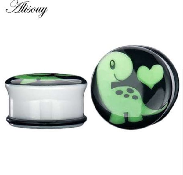 alisouy 2pcs acrylic glowing luminous skull dinosaur ear tunnels ear plugs ear stretching body jewelry piercing, Silver
alisouy 2pcs acrylic glowing luminous skull dinosaur ear tunnels ear plugs ear stretching body jewelry piercing, Silver