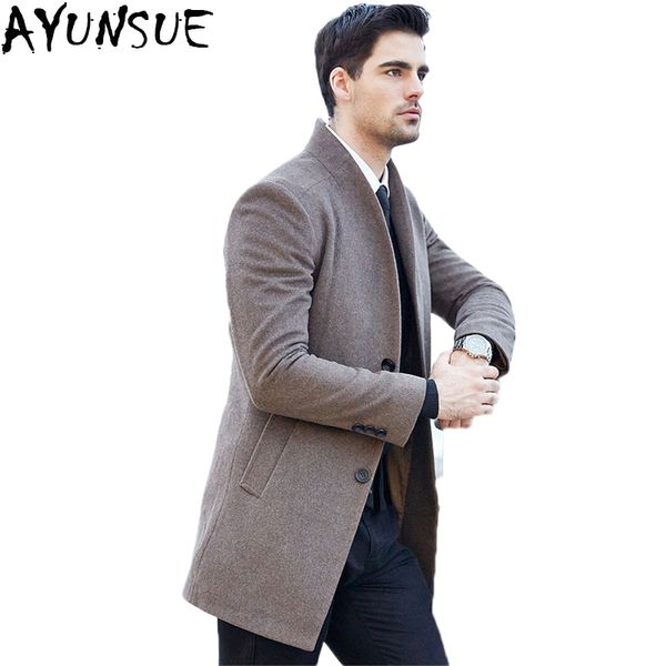 ayunsue new 2017 men wool coats jackets single breasted long slim casaco masculino youth casual men's pea jacket overcoat lx791, Black
ayunsue new 2017 men wool coats jackets single breasted long slim casaco masculino youth casual men's pea jacket overcoat lx791, Black