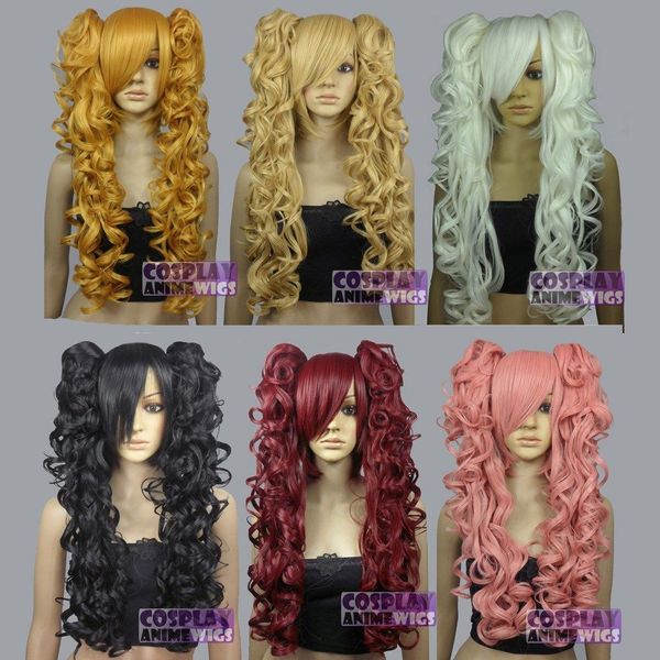 26 inch heat resistant all colors cosplay wigs with curly clip-on ponytails, Black
26 inch heat resistant all colors cosplay wigs with curly clip-on ponytails, Black