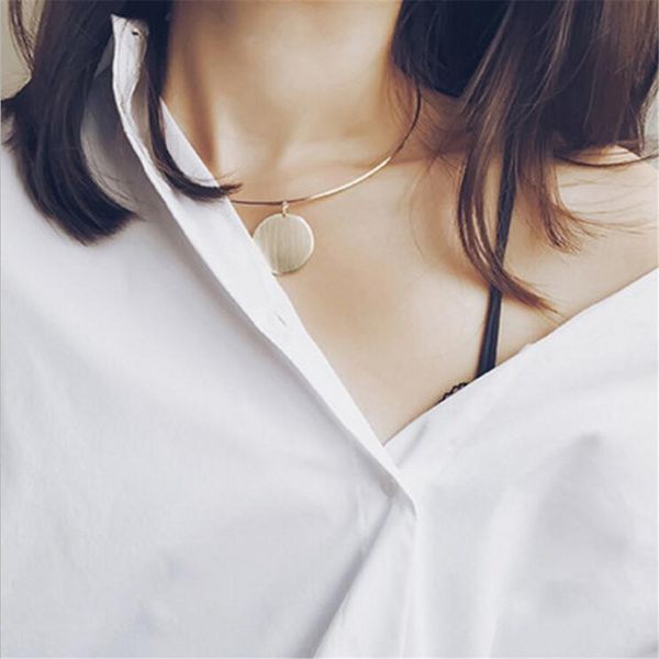nidu 2018 trendy jewelry women fashion simple vintage torques round metal pendant chocker necklaces, Silver
nidu 2018 trendy jewelry women fashion simple vintage torques round metal pendant chocker necklaces, Silver