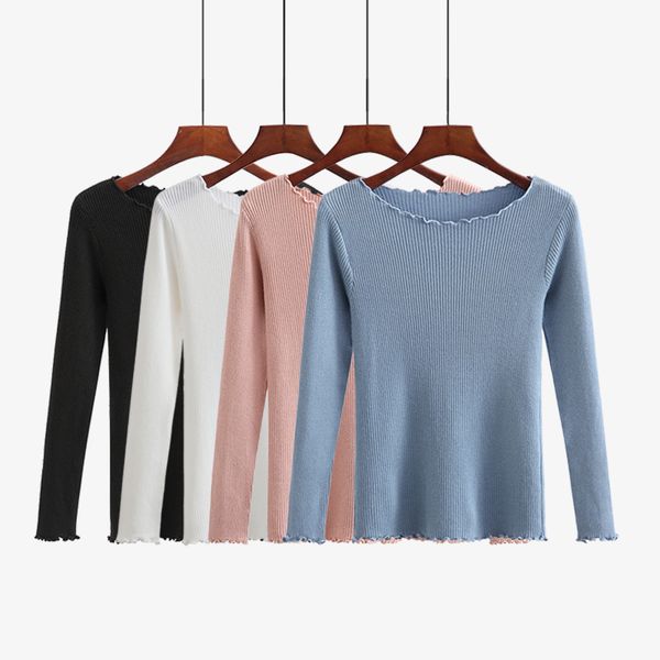 ruffles sweater women autumn petal wave slash neck butterfly sleeve jumper slim tight fitting knitwear female basic pullovers, White;black
ruffles sweater women autumn petal wave slash neck butterfly sleeve jumper slim tight fitting knitwear female basic pullovers, White;black