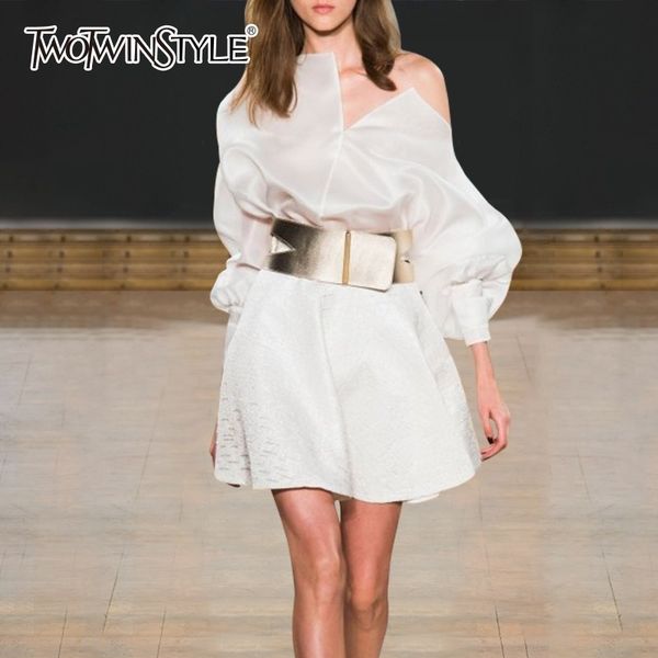 twotwinstyle off shoulder v neck party dresses women lantern sleeve high waist asymmetrical mini dress female autumn 2018, Black;gray
twotwinstyle off shoulder v neck party dresses women lantern sleeve high waist asymmetrical mini dress female autumn 2018, Black;gray