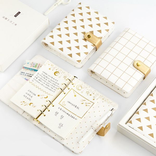 a6 cute notspiral agenda 2018 gold binder mint pink white planner journals books diary school supplies sketchbook h0168, Purple;pink
a6 cute notspiral agenda 2018 gold binder mint pink white planner journals books diary school supplies sketchbook h0168, Purple;pink
