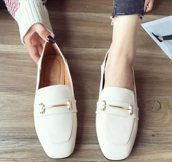 send 2018 spring and autumn women shoes flat bottom square head, Black
send 2018 spring and autumn women shoes flat bottom square head, Black