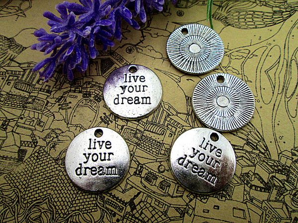 36pcs live your dream charms,antique tibetan silver tone lovely letter "live your dream" charms pendant 20mm, Bronze;silver
36pcs live your dream charms,antique tibetan silver tone lovely letter "live your dream" charms pendant 20mm, Bronze;silver