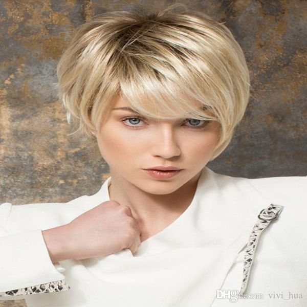 

xt950 inclined bang wig blonde wig short hair 100% heat synthic fiber twenty variety of color can do, Black
