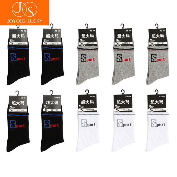 

joyous lucky 2018 mens socks 10 pairs/lot 43 44 45 46 47 48 49 cotton casual men's crew socks plus size euro men, Black