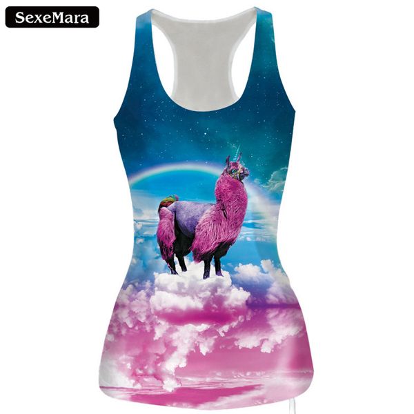 sexemara 2018 new summer women tank printing unicorn rainbow vest casual quick-drying movement vest, White
sexemara 2018 new summer women tank printing unicorn rainbow vest casual quick-drying movement vest, White