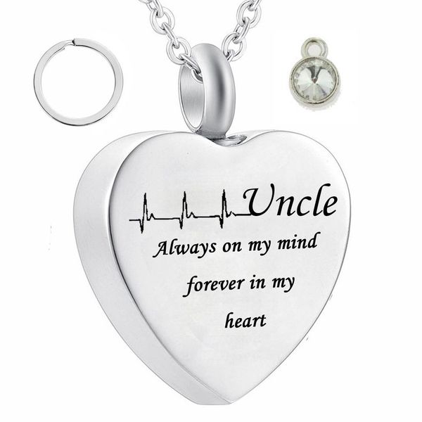 on the electrocardiogram charm cremation jewelry keepsake memorial urn birthstone crystal necklace uncle pendant keychain with fill kit, Silver
on the electrocardiogram charm cremation jewelry keepsake memorial urn birthstone crystal necklace uncle pendant keychain with fill kit, Silver