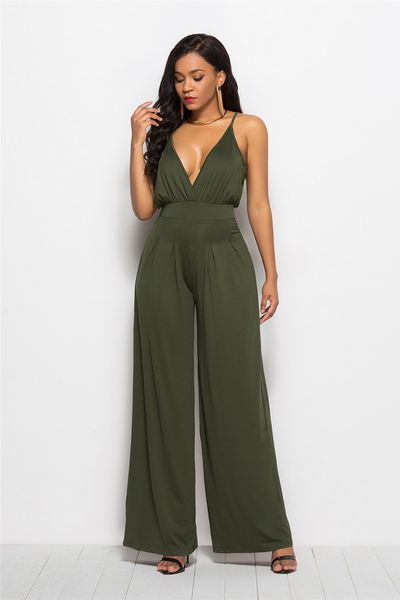 jizhenghouse wholesales selling women deep v-neck spaghetti strap wide leg casual autumn jumpsuit overalls, Black;white
jizhenghouse wholesales selling women deep v-neck spaghetti strap wide leg casual autumn jumpsuit overalls, Black;white