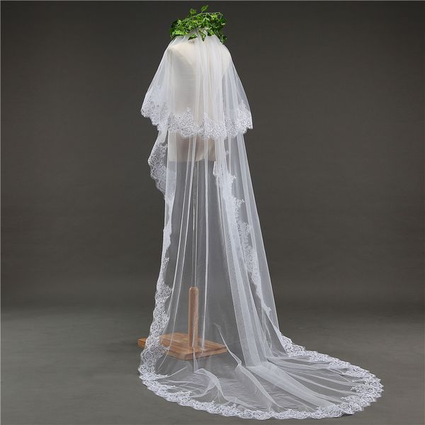 2018 new long white ivory wedding veil appliques lace beaded bridal veils bride wedding accessories for wedding dresses qc1194, Black
2018 new long white ivory wedding veil appliques lace beaded bridal veils bride wedding accessories for wedding dresses qc1194, Black