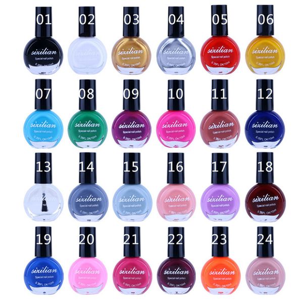 24 colors nail polish stamp print polish nail art 10ml diy stamping lacquer professional art painting printing varnish
24 colors nail polish stamp print polish nail art 10ml diy stamping lacquer professional art painting printing varnish