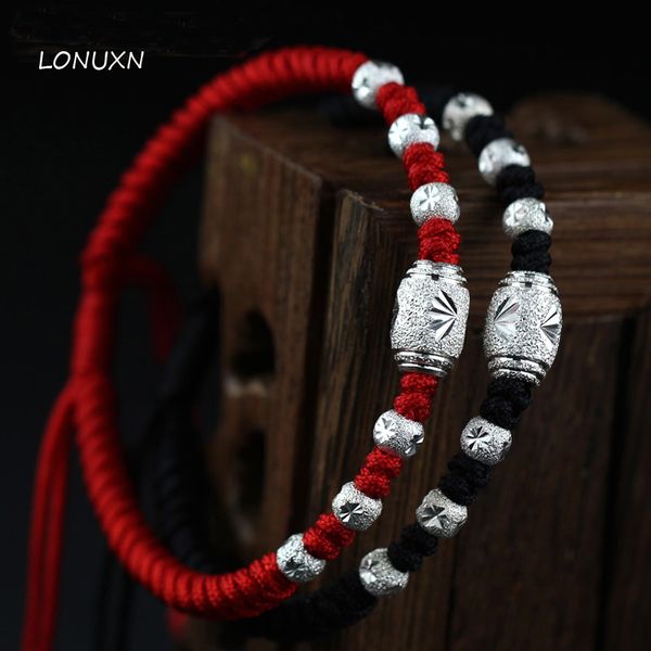 a pairs(2 pieces) 925 sterling silver man(black) + women(red) string bracelet lucky beads can be lettering hand rope lovers gift, Golden;silver
a pairs(2 pieces) 925 sterling silver man(black) + women(red) string bracelet lucky beads can be lettering hand rope lovers gift, Golden;silver