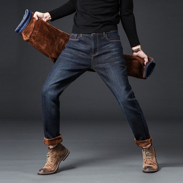 2018 newly fashion winter jeans men black color straight fit elastic thick warm jeans for men casual business velvet pants, Blue
2018 newly fashion winter jeans men black color straight fit elastic thick warm jeans for men casual business velvet pants, Blue