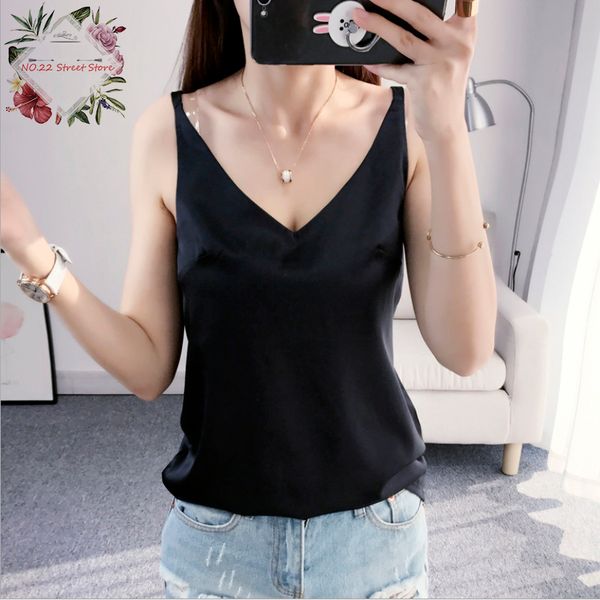 women camisole silk halter women tanks 2018 summer style sleeveless v-neck slim white spaghetti strap
women camisole silk halter women tanks 2018 summer style sleeveless v-neck slim white spaghetti strap