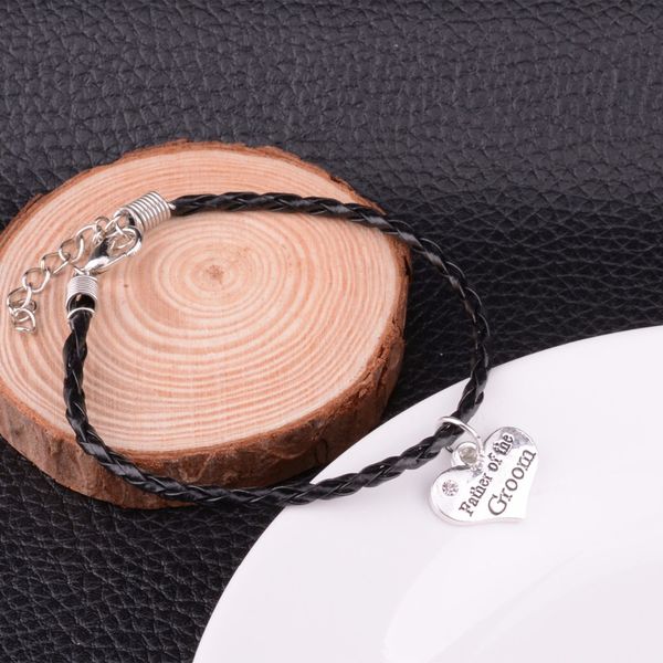 12pc/lot charm crystal heart father of the groom bracelet gifts leather chain bangle for dad daddy bracelets wedding men jewelry, Golden;silver
12pc/lot charm crystal heart father of the groom bracelet gifts leather chain bangle for dad daddy bracelets wedding men jewelry, Golden;silver