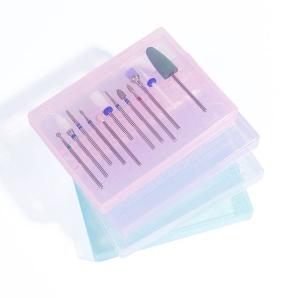 1pcs nail art drill bits storage box display holder stand container rectangle, Silver 
1pcs nail art drill bits storage box display holder stand container rectangle, Silver